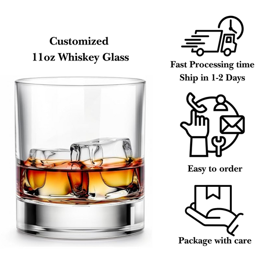 Made-to-order Custom Engraved Collectables Rocks Glass 11oz - Your logo