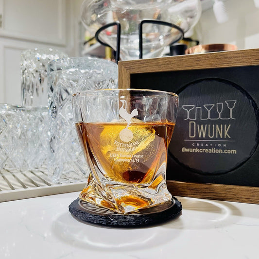 Tottenham Hotspur Whiskey Glass – 10 oz Twisted UEFA Europa League Champion