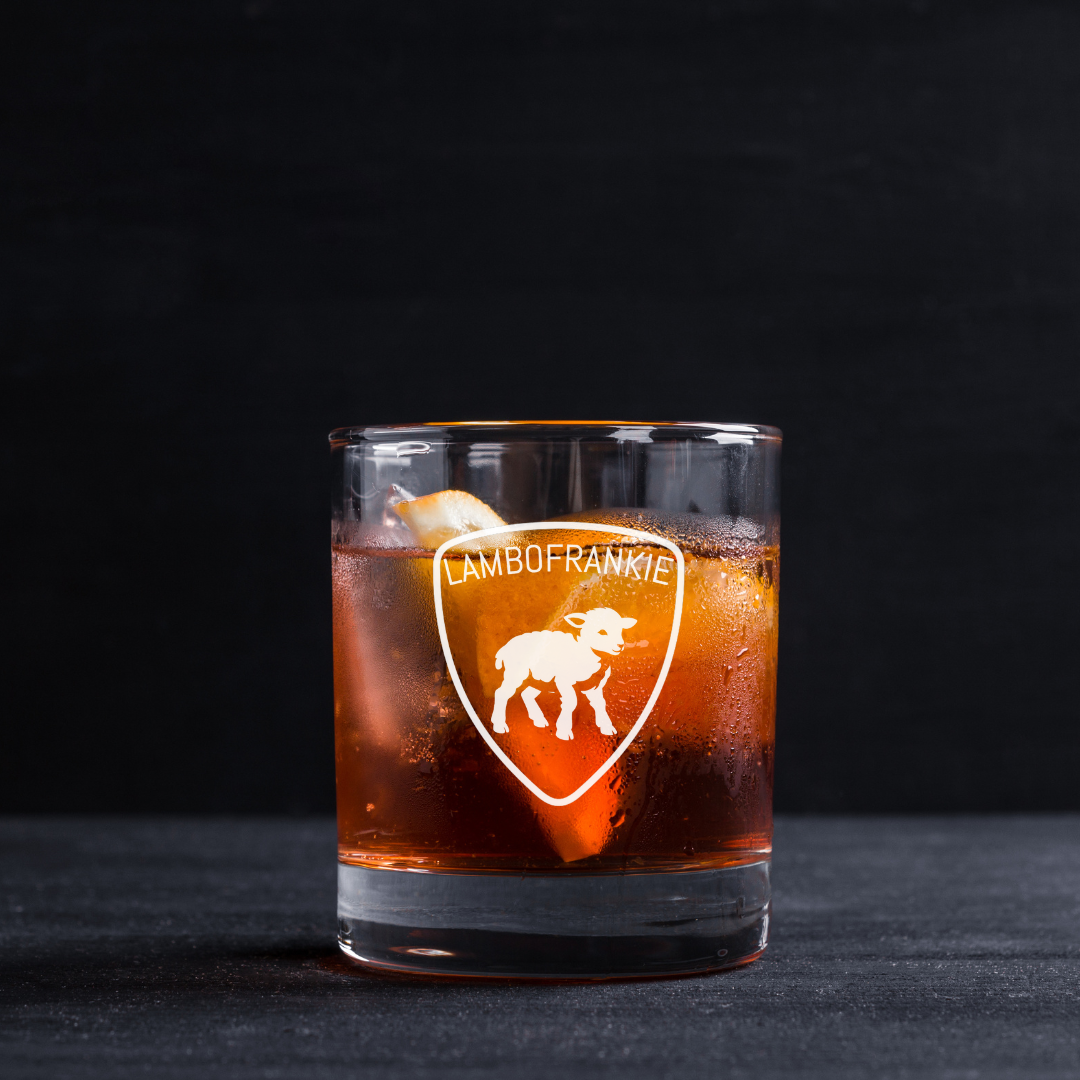 Custom Engraved Personalized LAMBOYOURNAME Whiskey Glass – 11 oz Standard Rocks