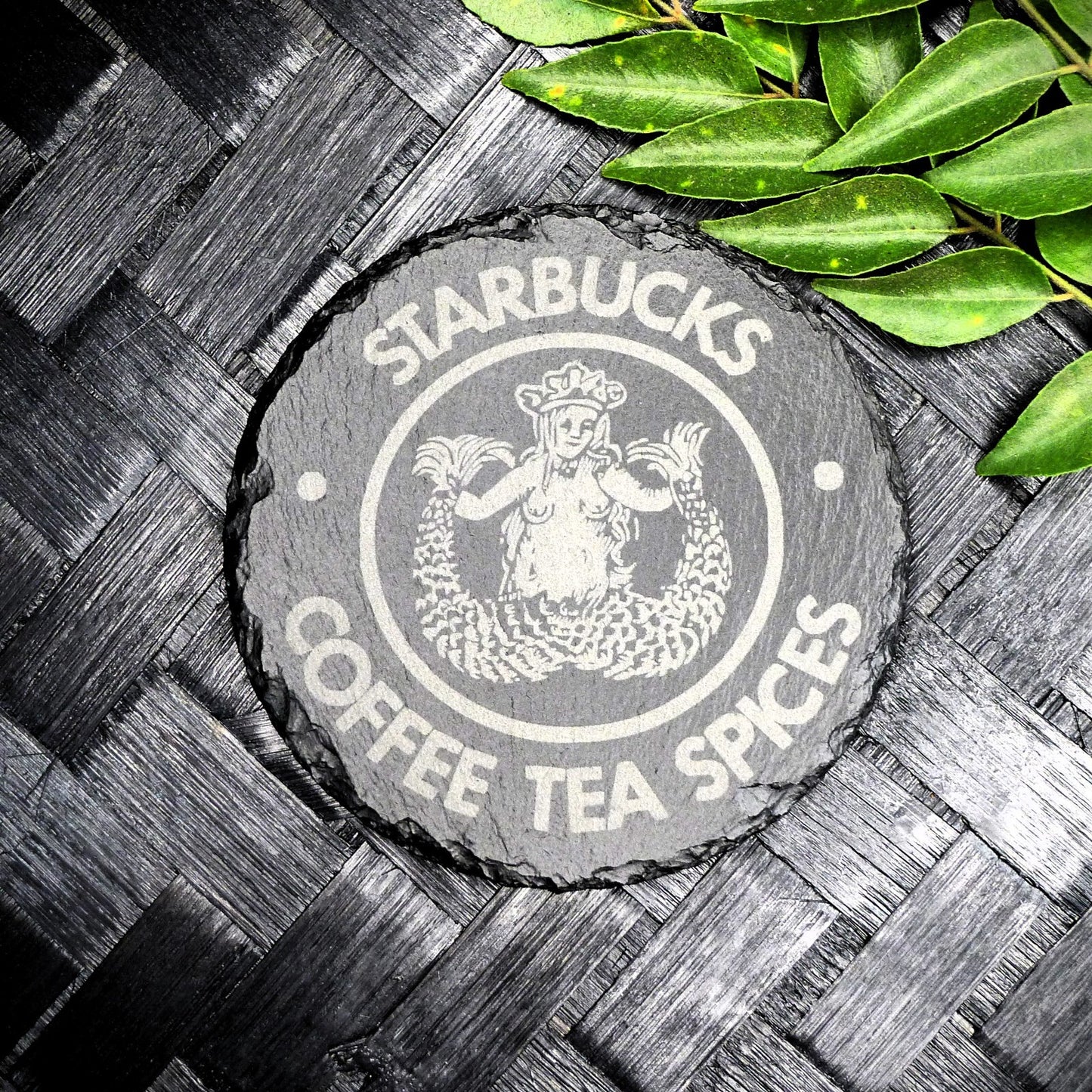Starbucks Siren Slate Coaster Set - Brand New Laser Engraved Hand Made Fan Art
