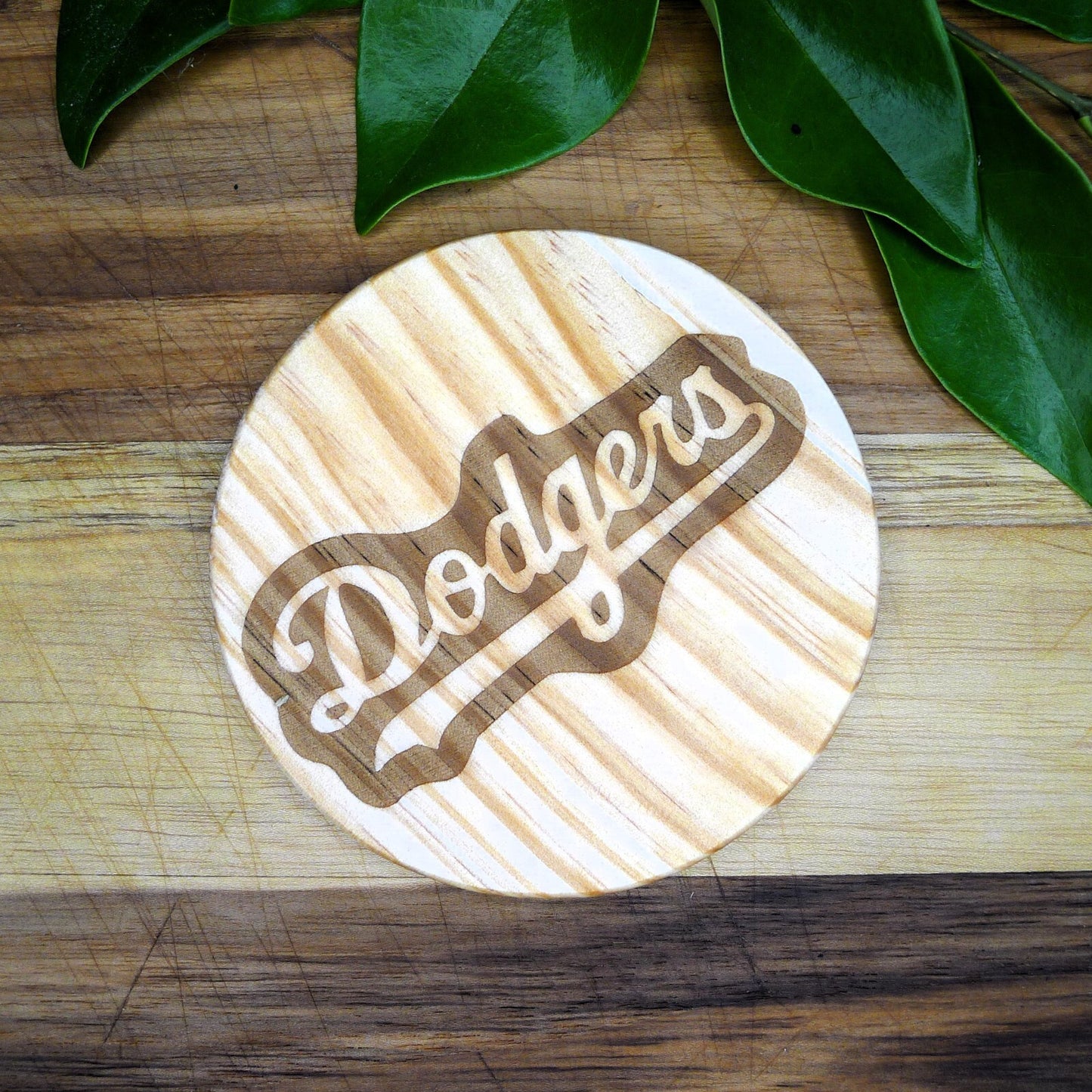 Los Angeles LA Dodgers Coaster Set MLB Brand New Laser Engraved Wood Hand Made