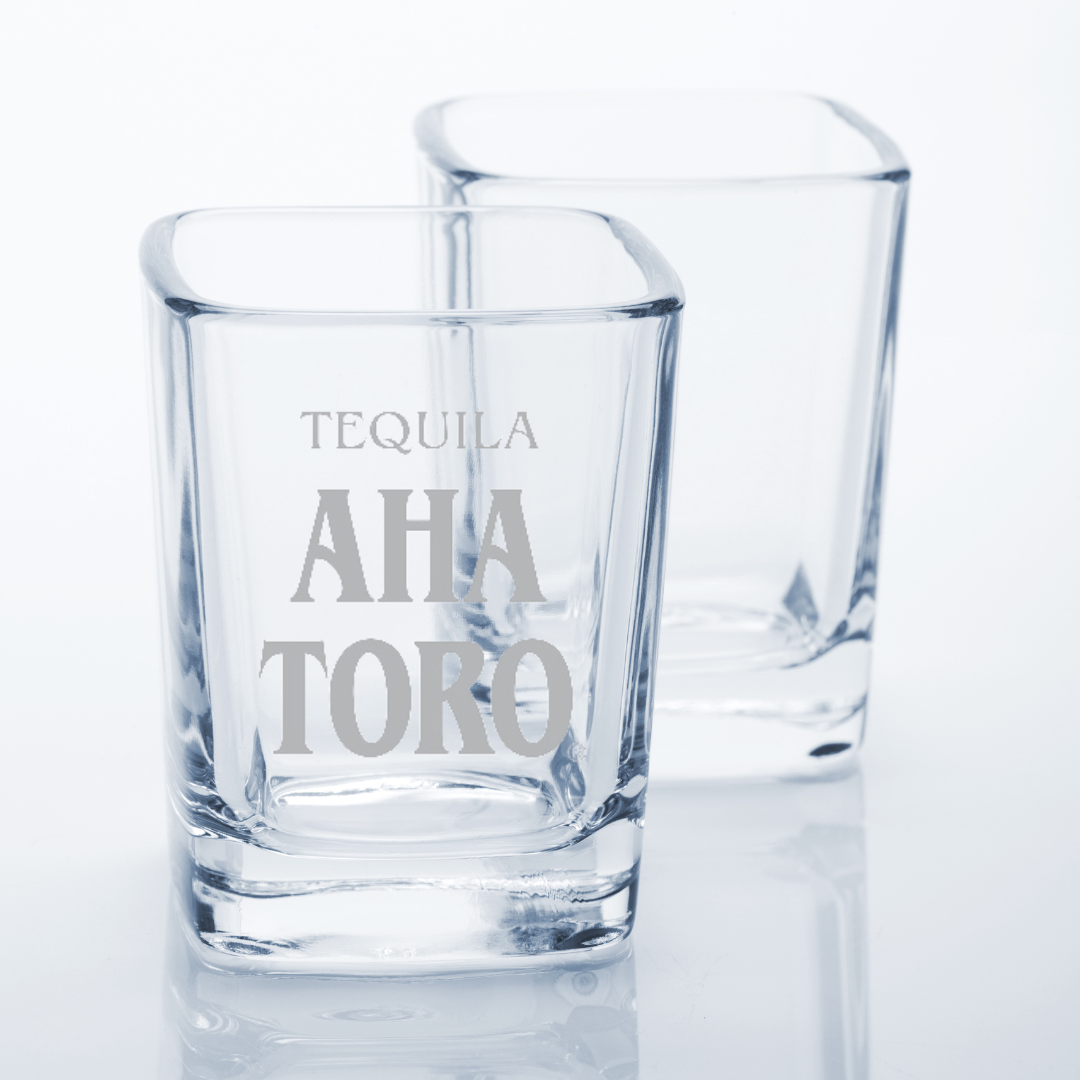 Custom Engraved Aha Toro Shot Glass – 2.2 oz Square Shot Glass NEW