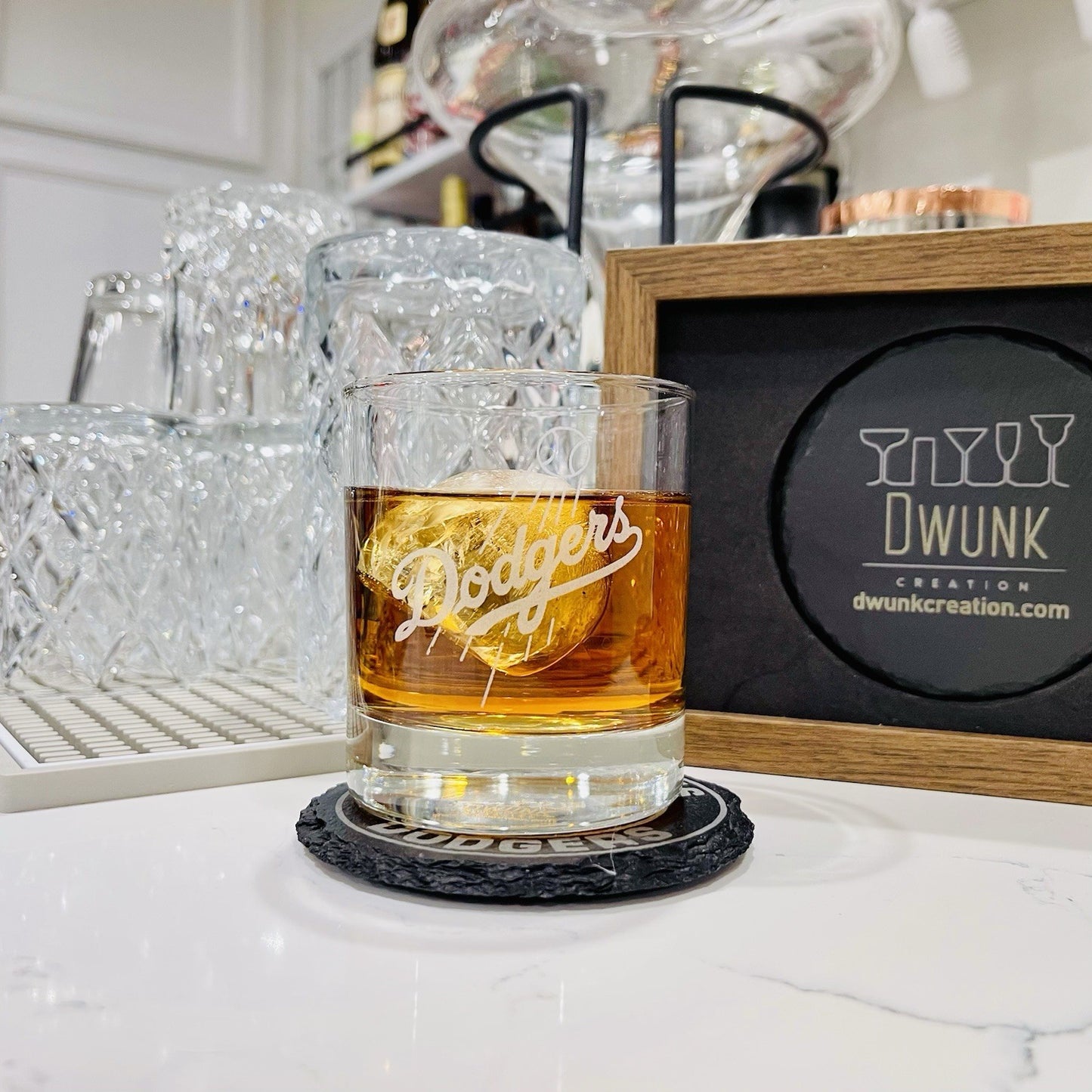 Custom Engraved Los Angeles Dodgers Whiskey Glass – 11 oz Standard Rocks Glass