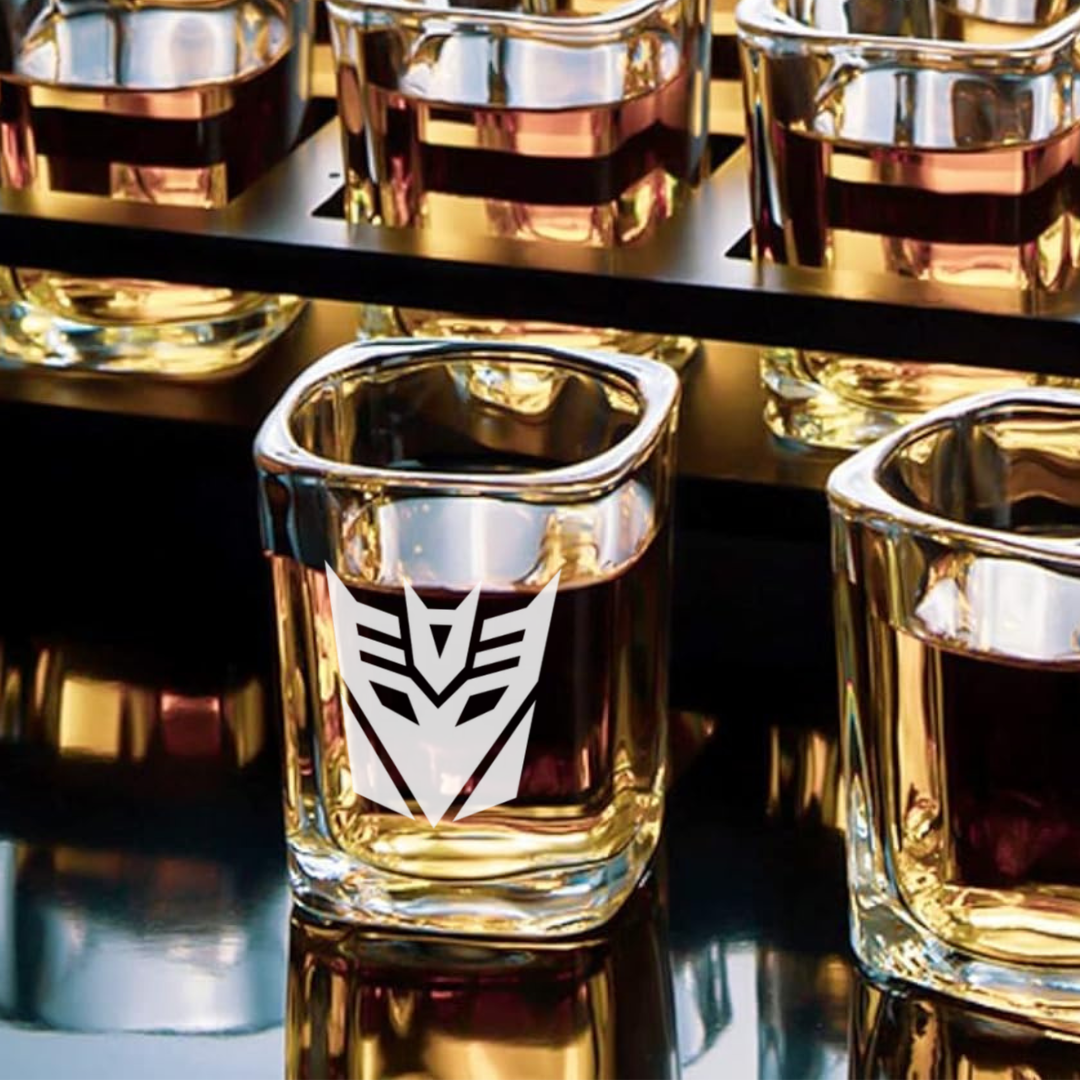 Custom Engraved Transformers Decepticon Shot Glass – 2.2 oz Square