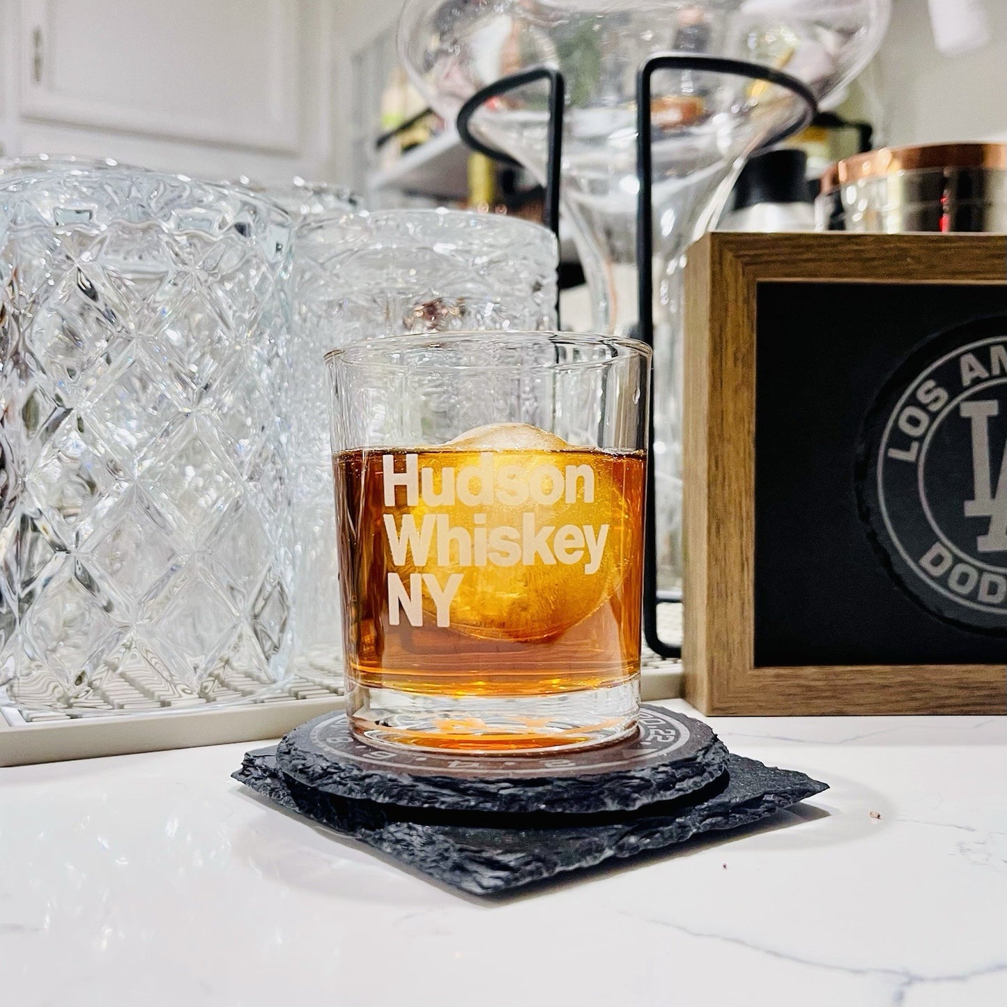 Custom Engraved Hudson Whiskey NY Glass – 7 oz Standard Rocks Glass