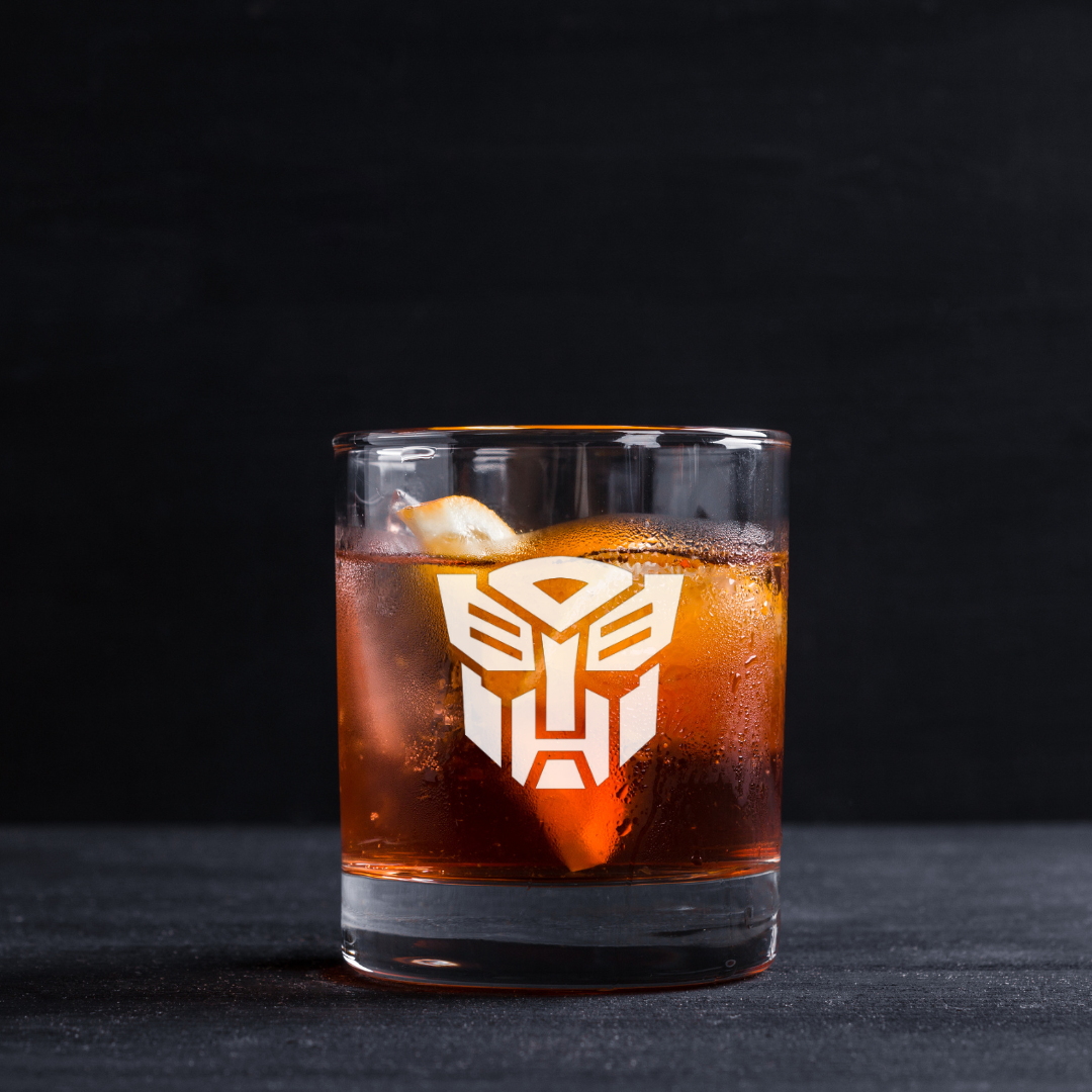 Custom Engraved Transformers Autobot Whiskey Glass – 11 oz Standard Rocks Glass
