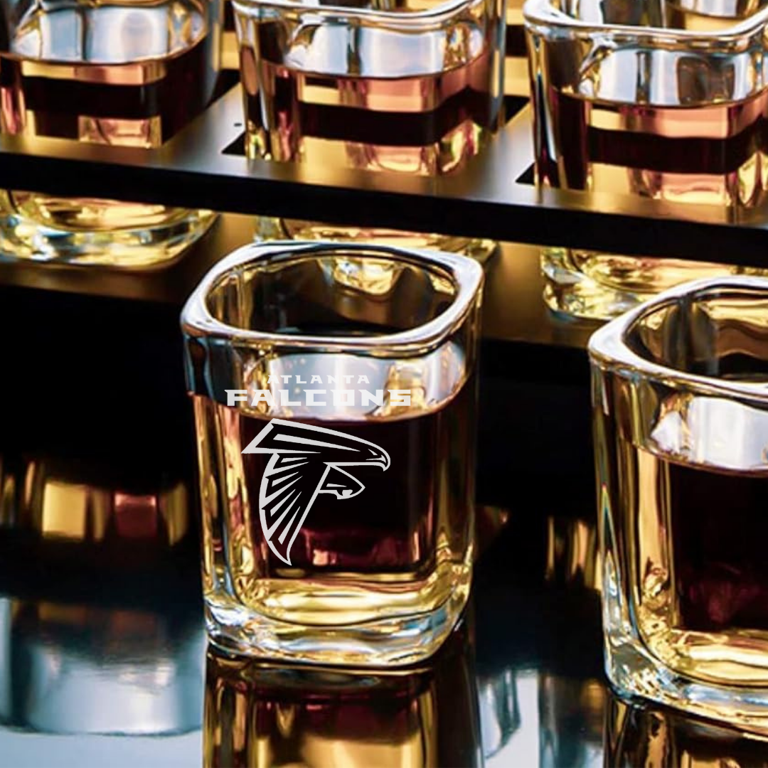 Custom Engraved Atlanta Falcons Shot Glass – 2.2 oz Square Shot Glass