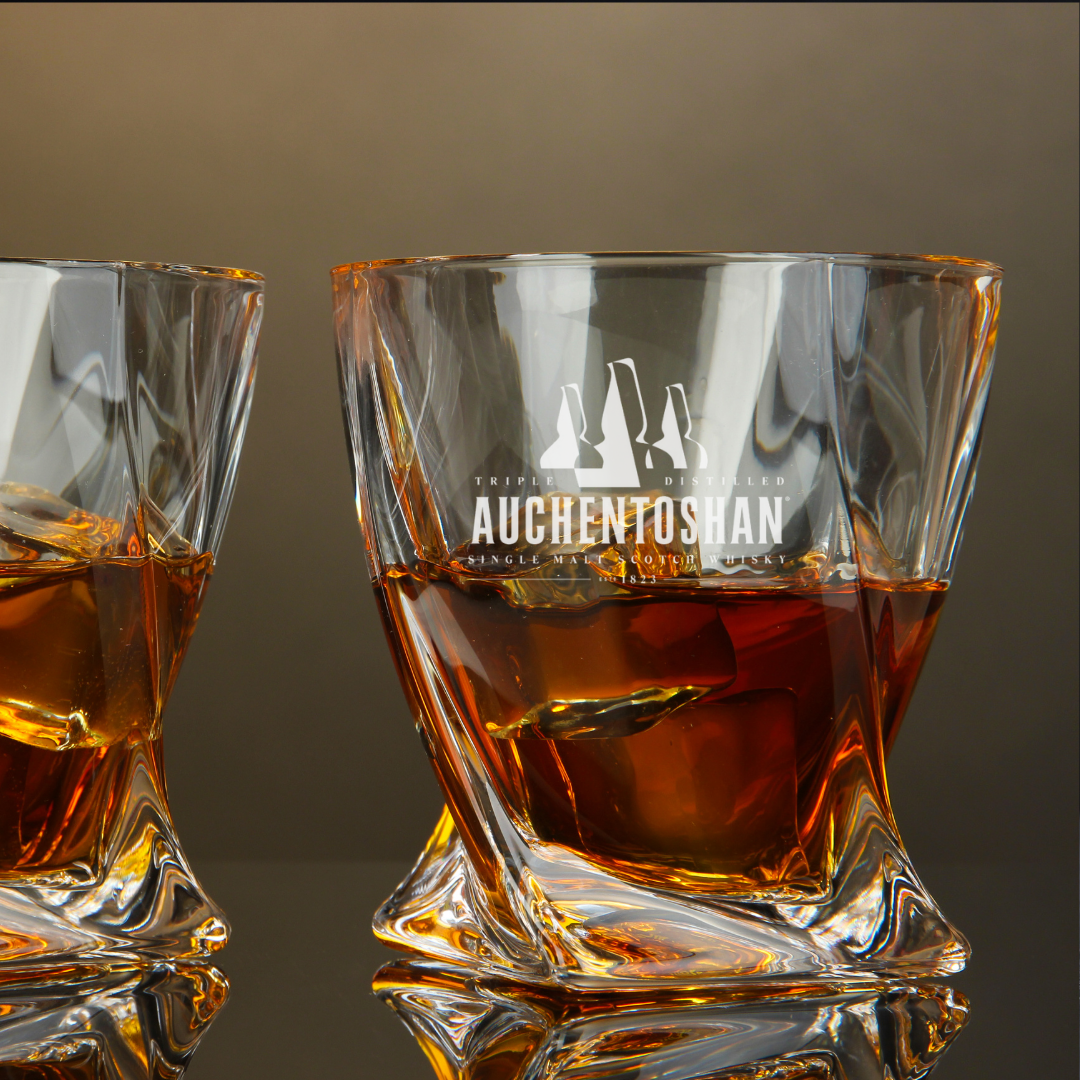 Auchentoshan Single Malt Whisky Twisted Whiskey Glass 10oz