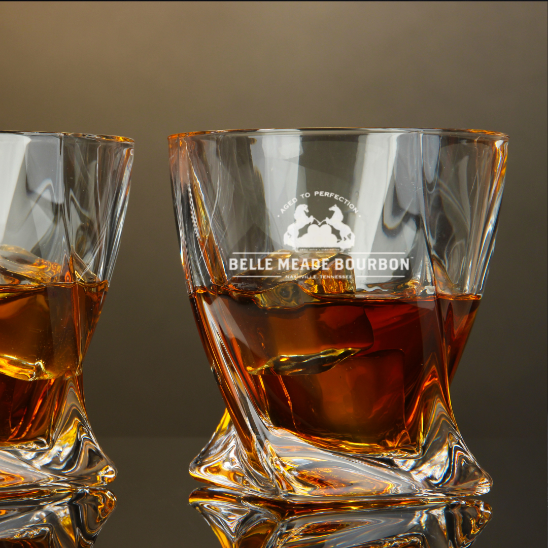 Belle Meade Bourbon Whisky Twisted Whiskey Glass 10oz
