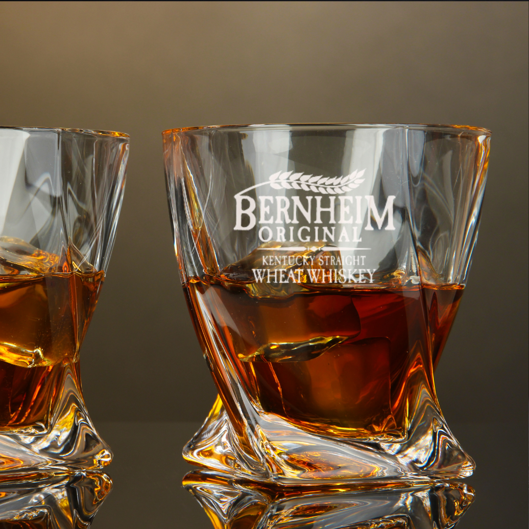 Bernheim Original Wheat Whiskey Twisted Whiskey Glass 10oz