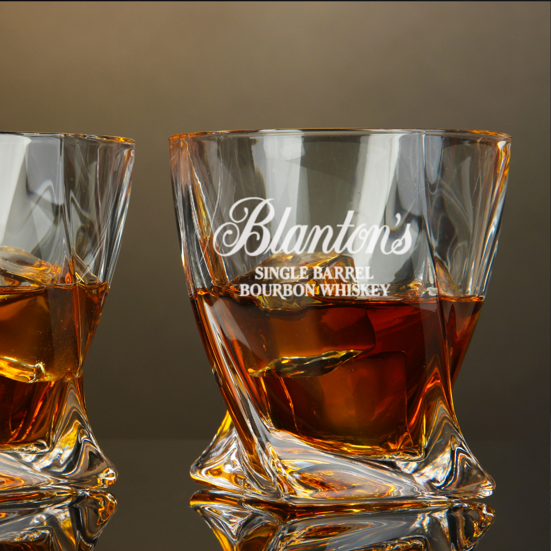 Blanton's Single Barrel Bourbon Whiskey Twisted Whiskey Glass 10oz