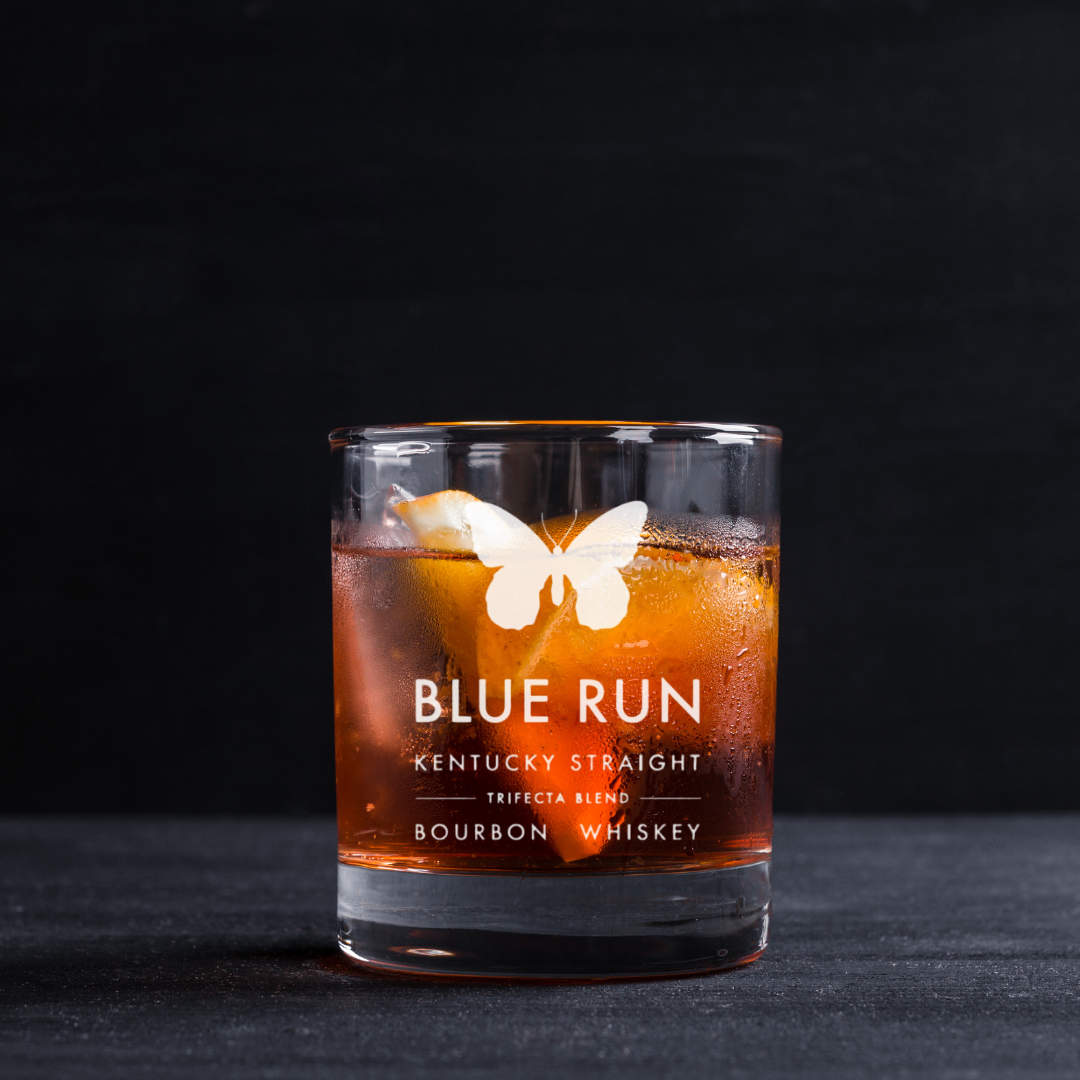 Blue Run Kentucky Straight Bourbon Whiskey Collectables Glass 11oz