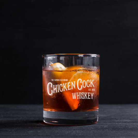 Chicken Cock Kentucky Straight Bourbon Whiskey Collectables Glass 11oz