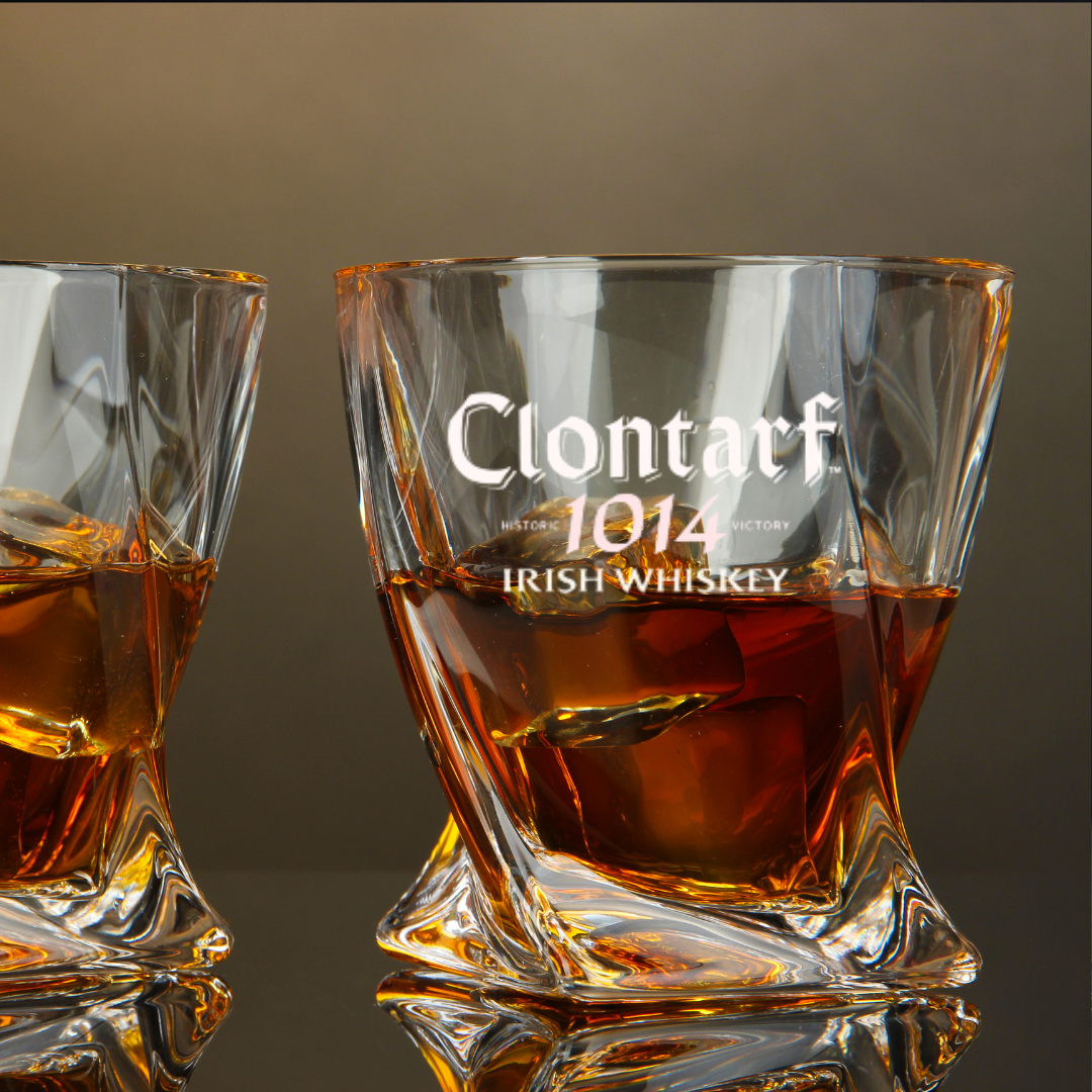 Clontarf Irish Whiskey Twisted Whiskey Glass 10oz