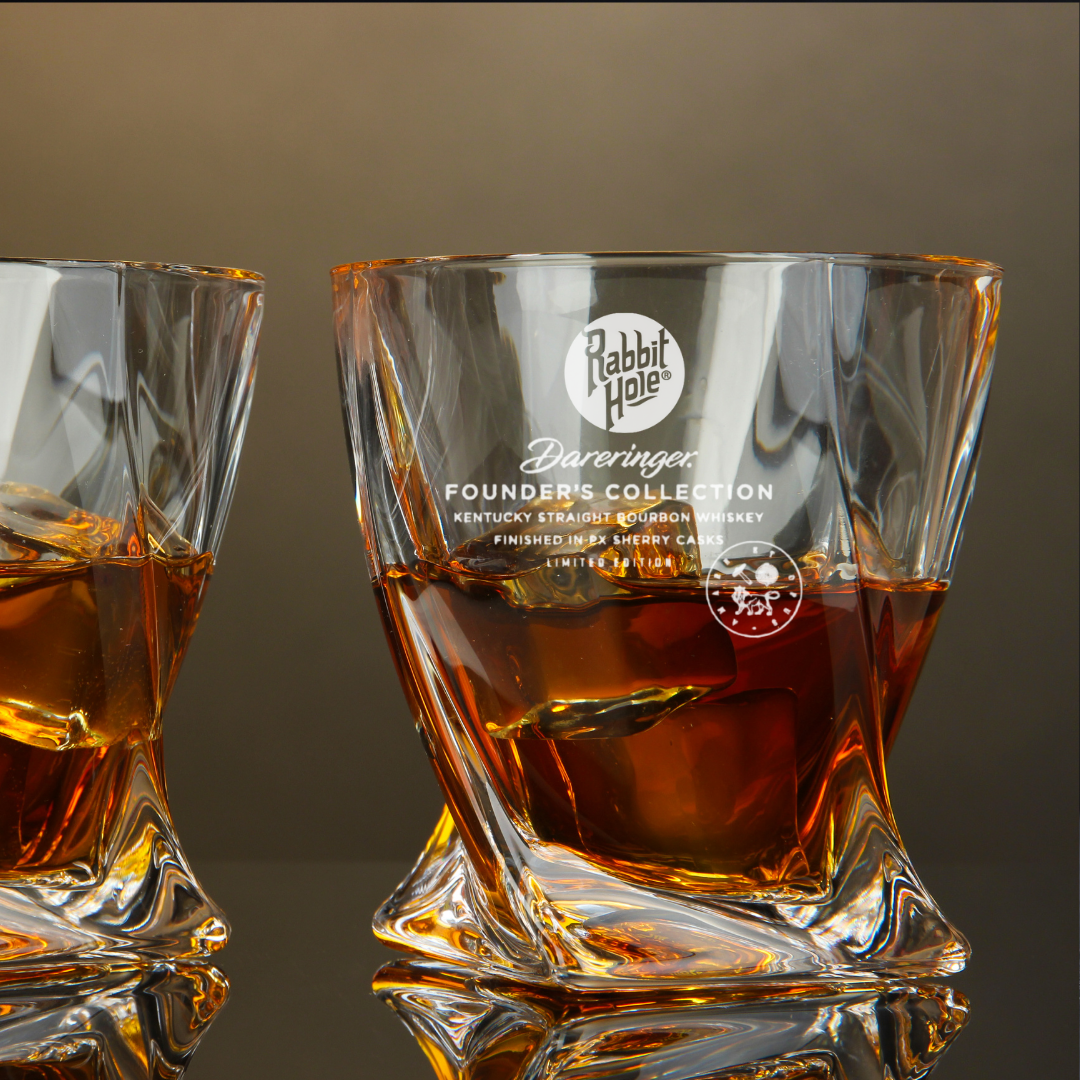 Rabbit Hole Dareringer Straight Bourbon Whiskey Twisted Whiskey Glass 10oz