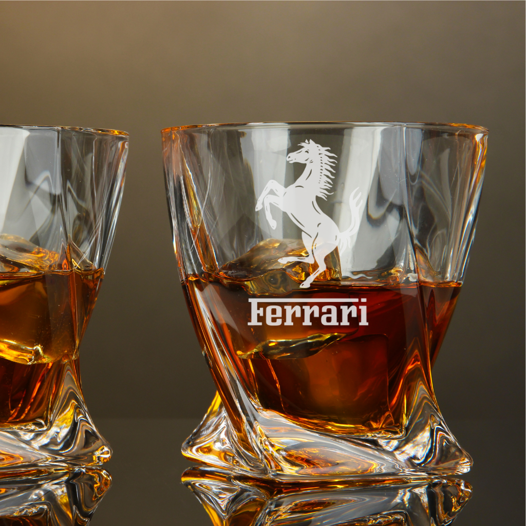Ferrari Twisted Whiskey Glass 10oz