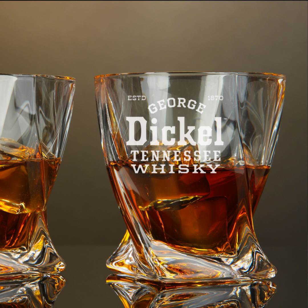 George Dickel Tennessee Whisky Twisted Whiskey Glass 10oz