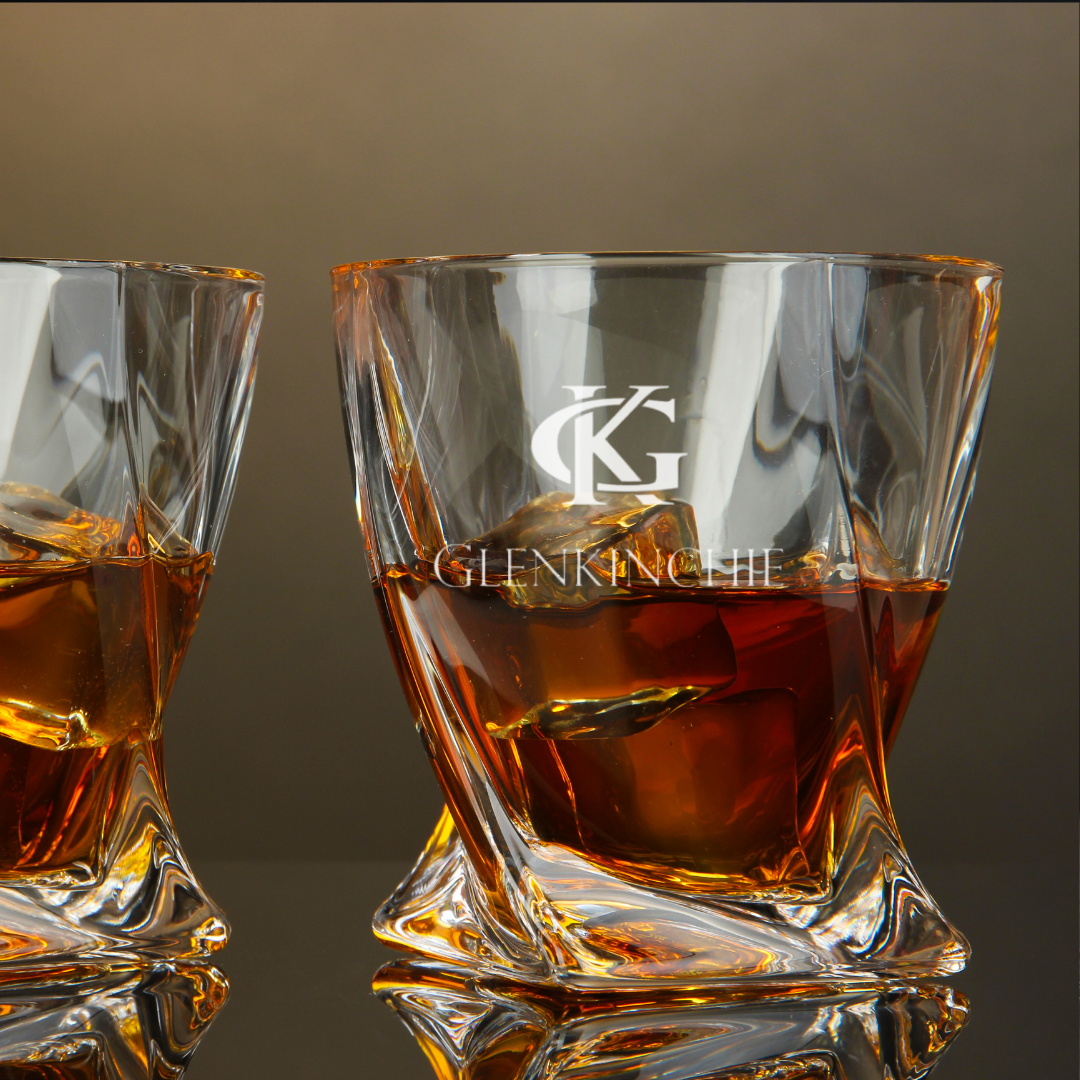 Glenkinchie Single Malt Whisky Twisted Whiskey Glass 10oz