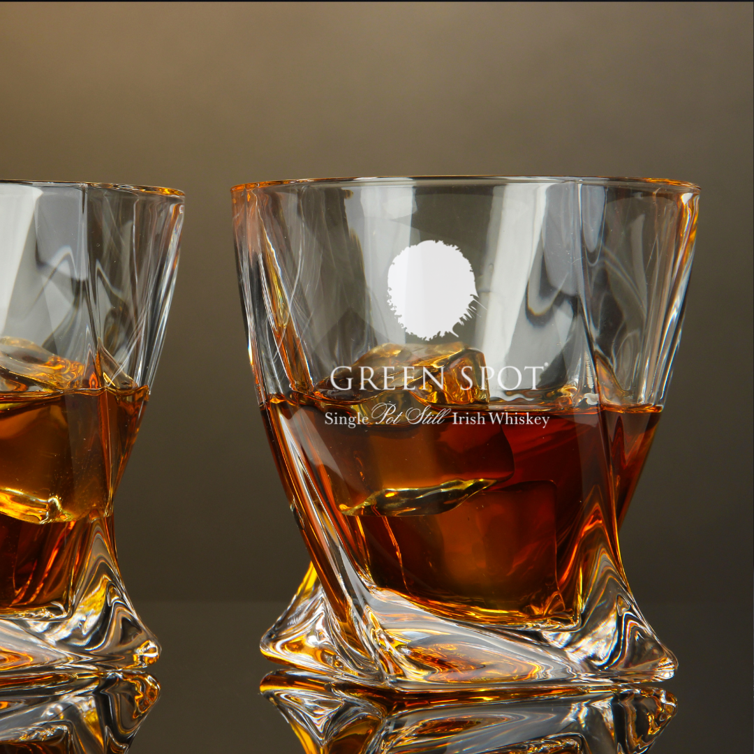 Green Spot Irish Whiskey Twisted Whiskey Glass 10oz