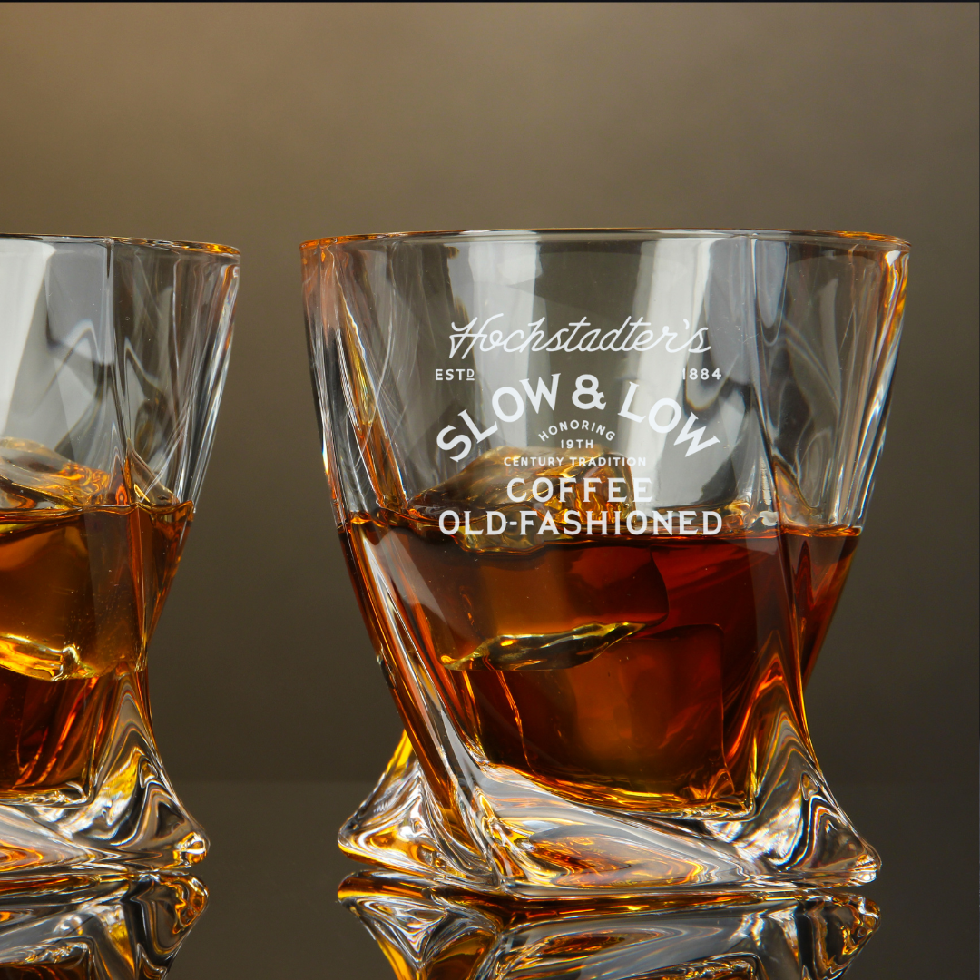 Hochstadter's Slow & Low Rock and Rye Whiskey Twisted Whiskey Glass 10oz