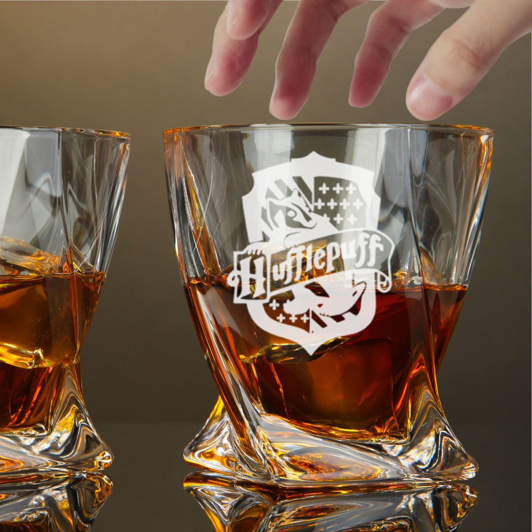 Harry Potter House of Hufflepuff Twisted Whiskey Glass 10oz