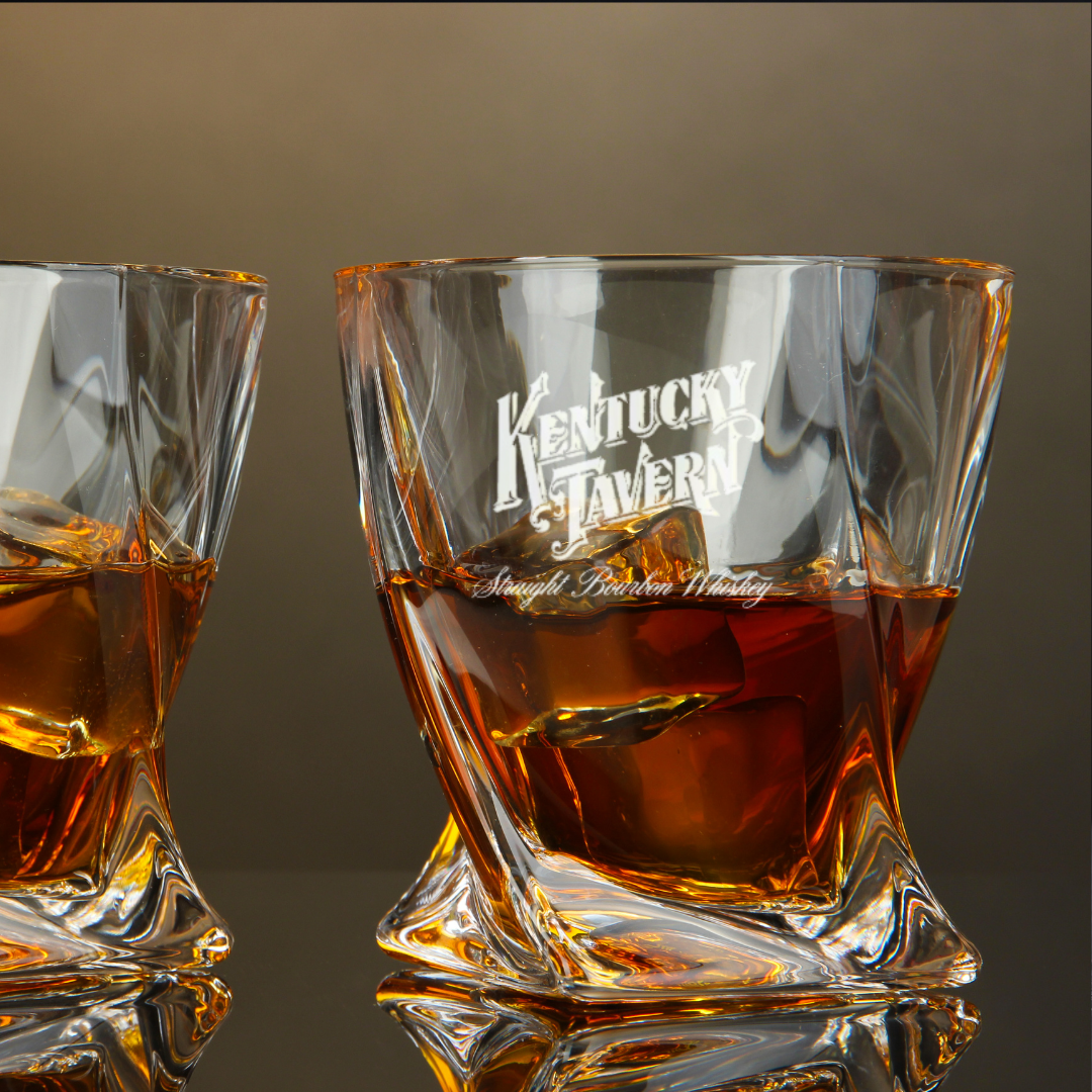Kentucky Tavern Special Reserve Bourbon Whiskey Twisted Whiskey Glass 10oz