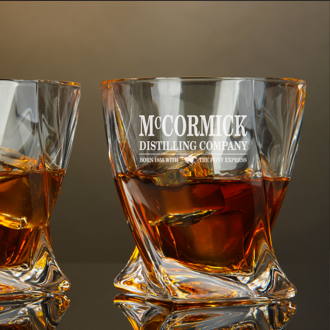 McCormick American Blended Whiskey Twisted Whiskey Glass 10oz