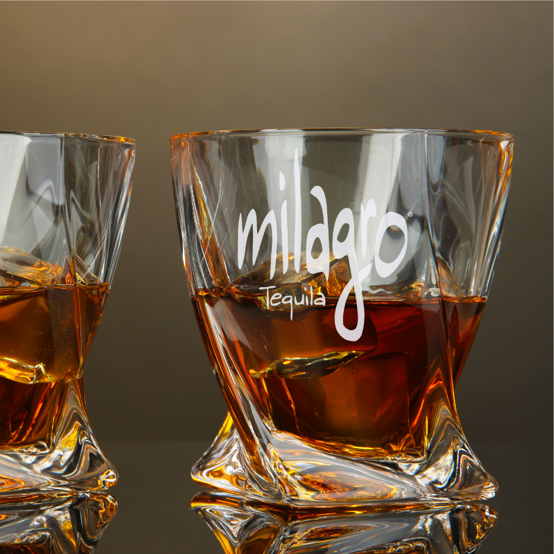 Milagro Tequila Twisted Whiskey Glass 10oz