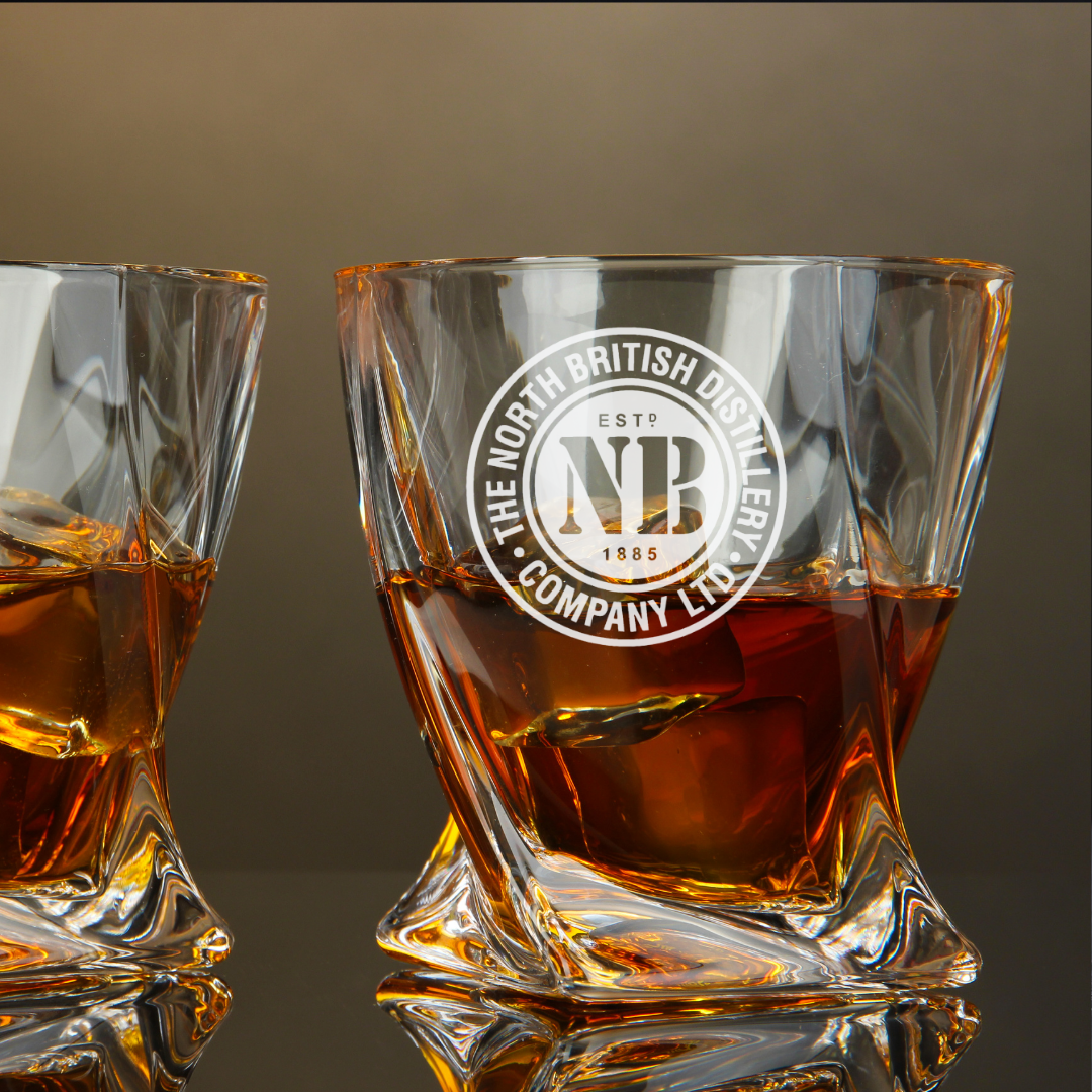 North British Whisky Twisted Whiskey Glass 10oz