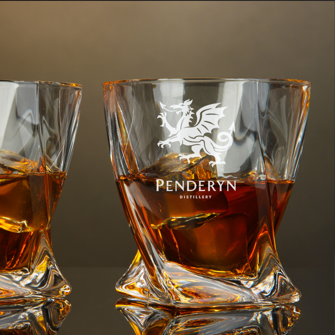 Penderyn Welsh Whisky Twisted Whiskey Glass 10oz