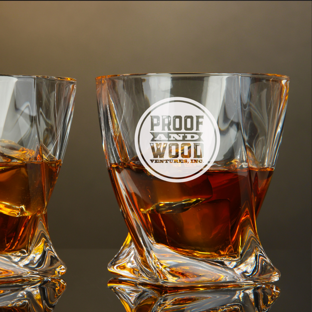 Proof and Wood Whiskey Twisted Whiskey Glass 10oz
