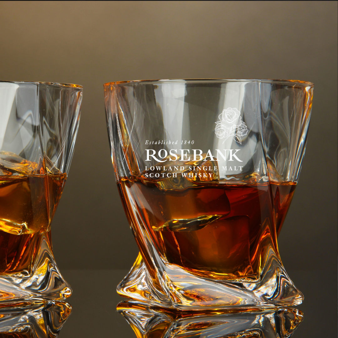 Rosebank Whisky Twisted Whiskey Glass 10oz