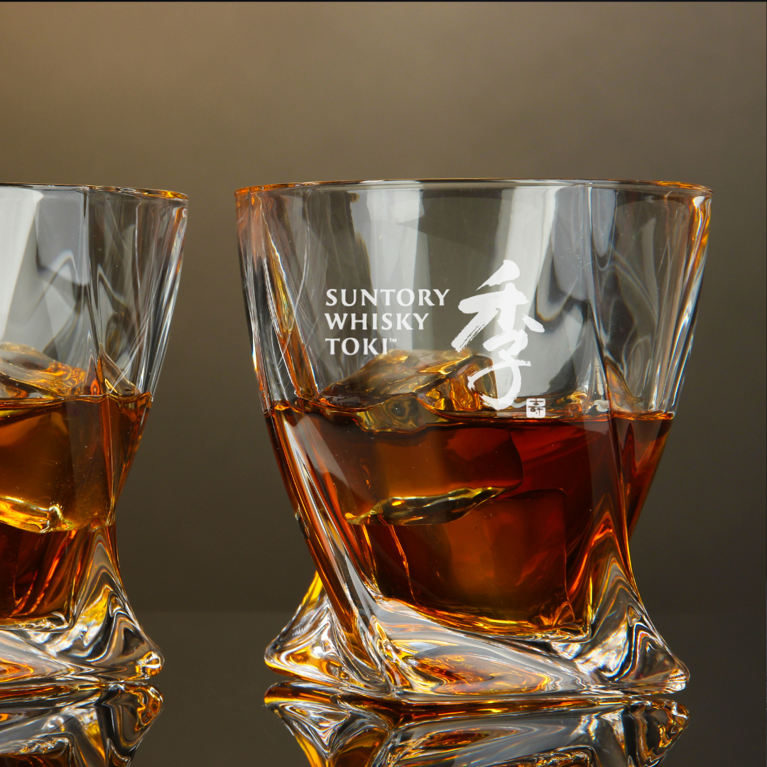 Toki Blended Japanese Whisky Twisted Whiskey Glass 10oz