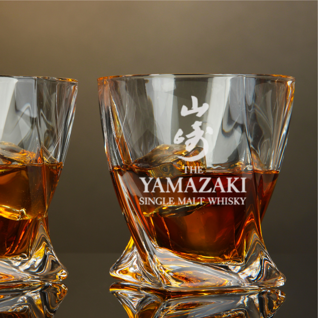 Yamazaki Single Malt Japanese Whisky Bourbon Twisted Whiskey Glass 10oz