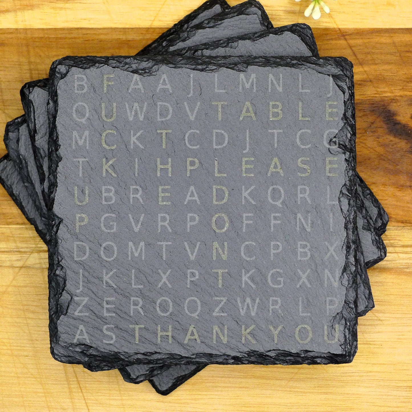 Customized Word Search Puzzle Slate Coaster