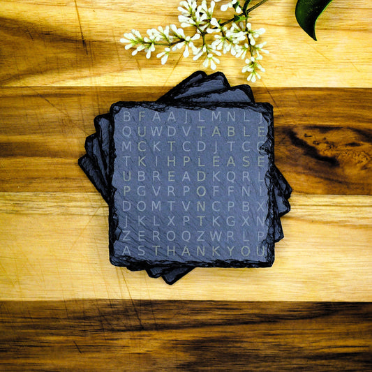 Customized Word Search Puzzle Slate Coaster