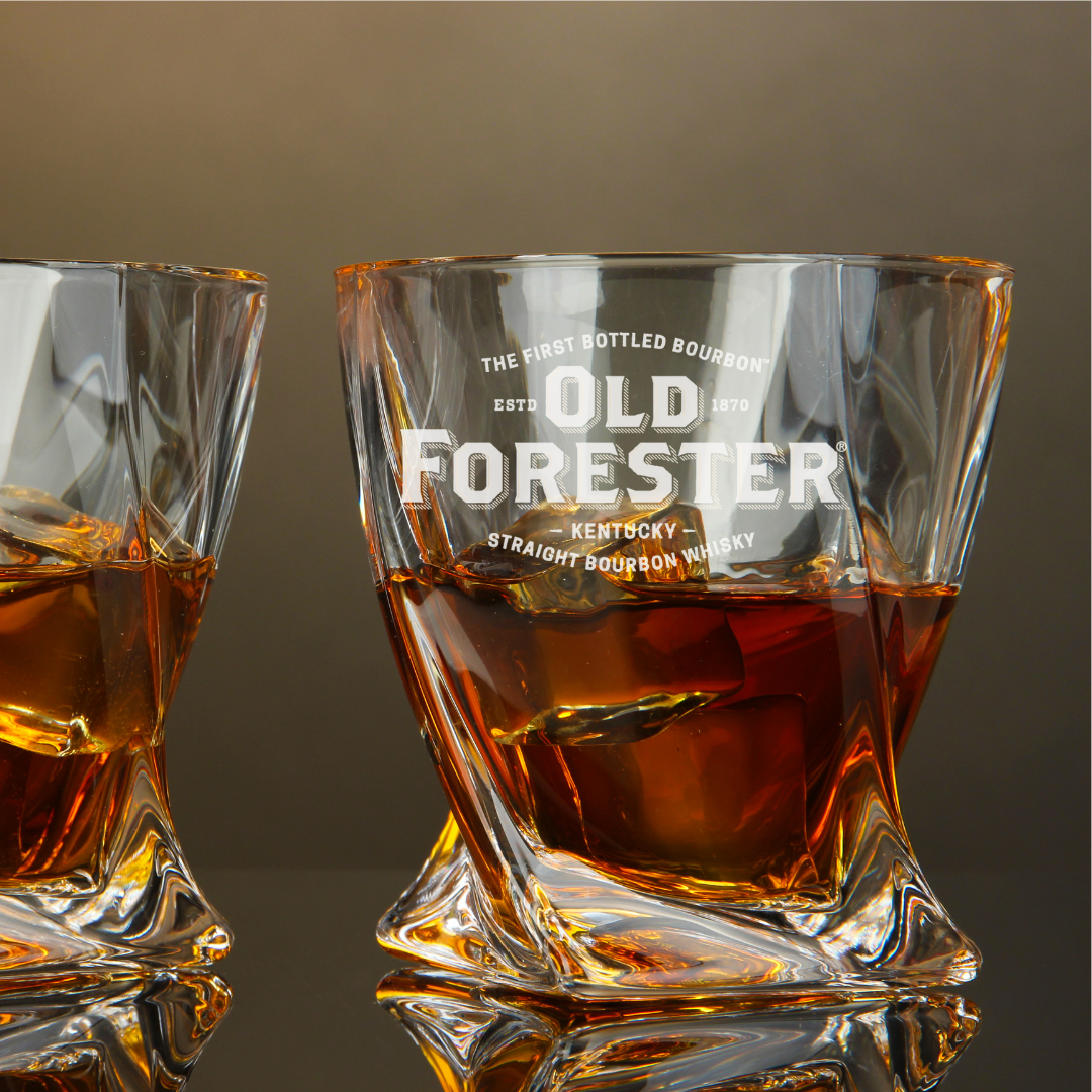 Old Forester Bourbon Twisted Whiskey Glass 10oz