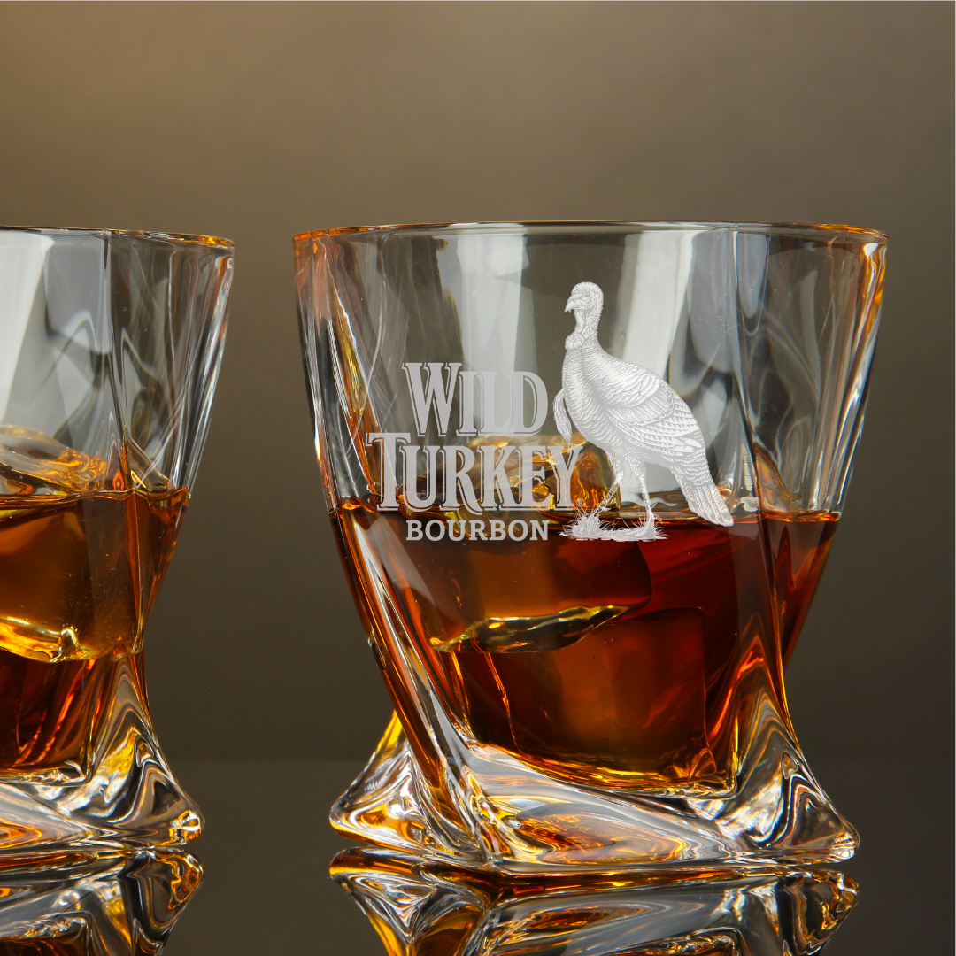 Wild Turkey Bourbon Twisted Whiskey Glass 10oz