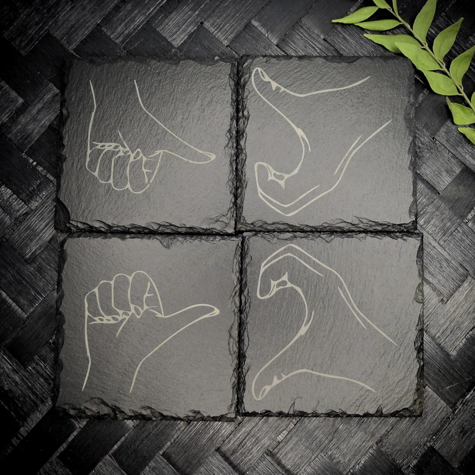 Friendzone Slate Coaster Set – Brand New Laser Engraved Hand Made Home Decor