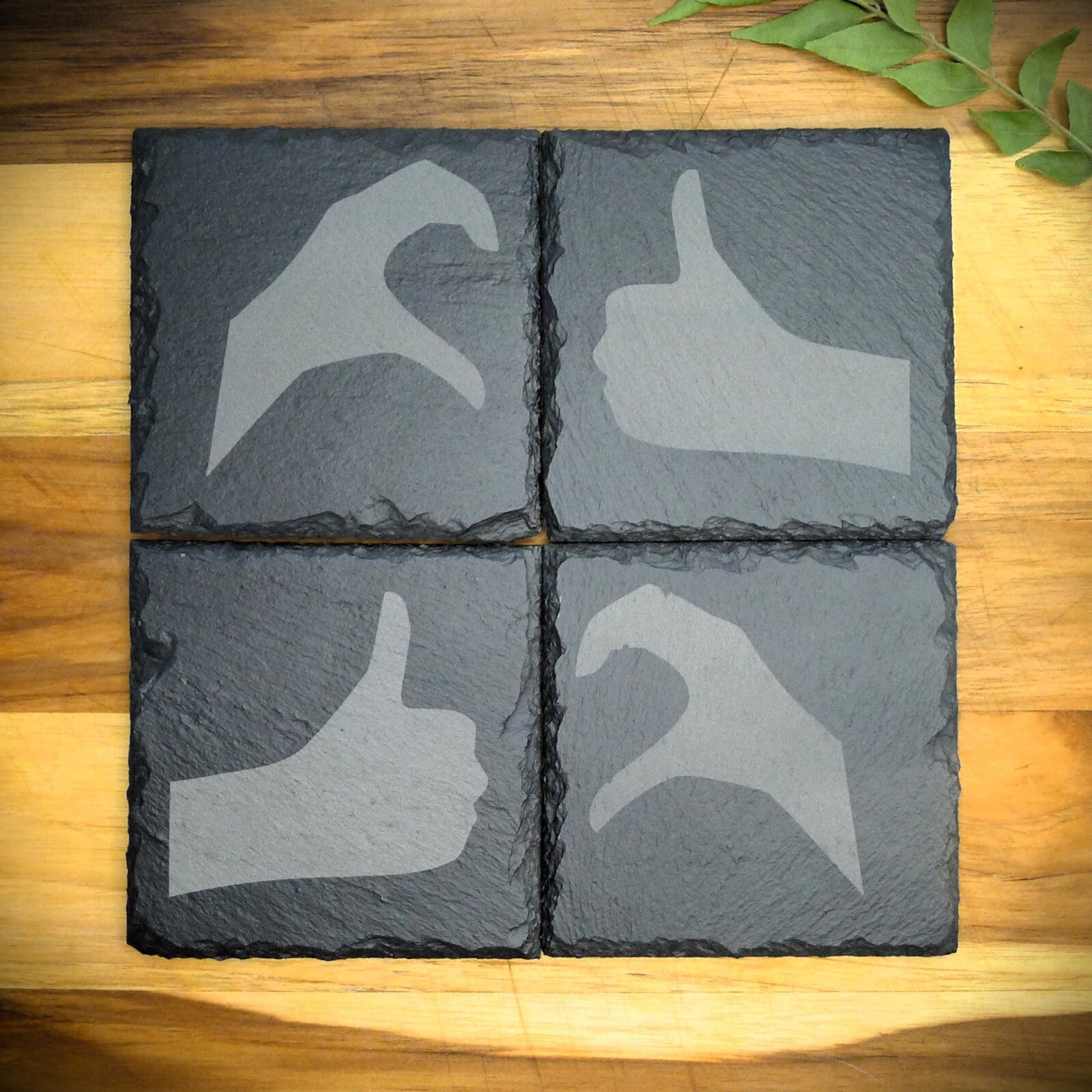 Friendzone Slate Coaster Set – Brand New Laser Engraved Hand Made Home Decor