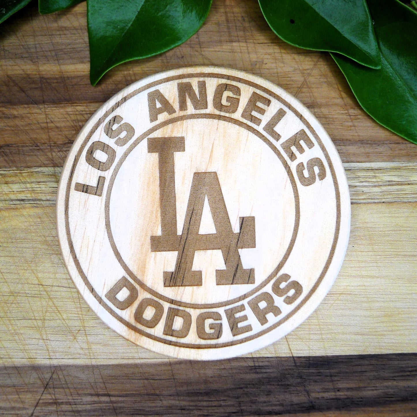Los Angeles LA Dodgers Coaster Set MLB Brand New Laser Engraved Wood Hand Made 