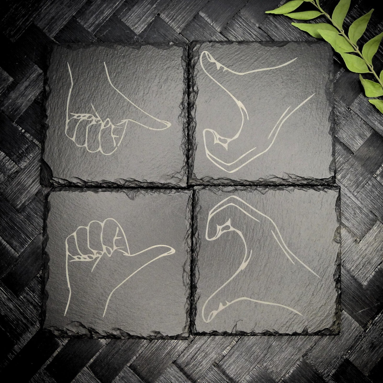 Friendzone Slate Coaster Set – Brand New Laser Engraved Hand Made Home Decor