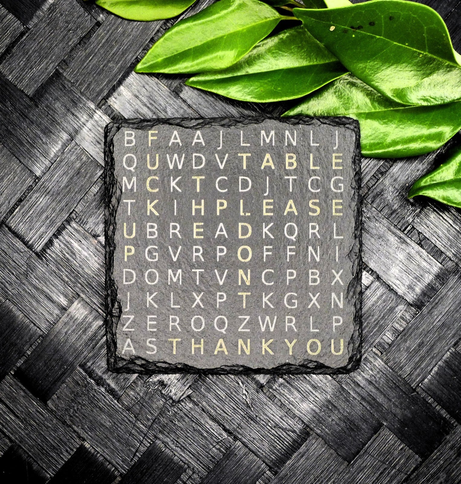 Don't F up the Table Word Search Puzzle Slate Coaster Brand New Hand Made Unique