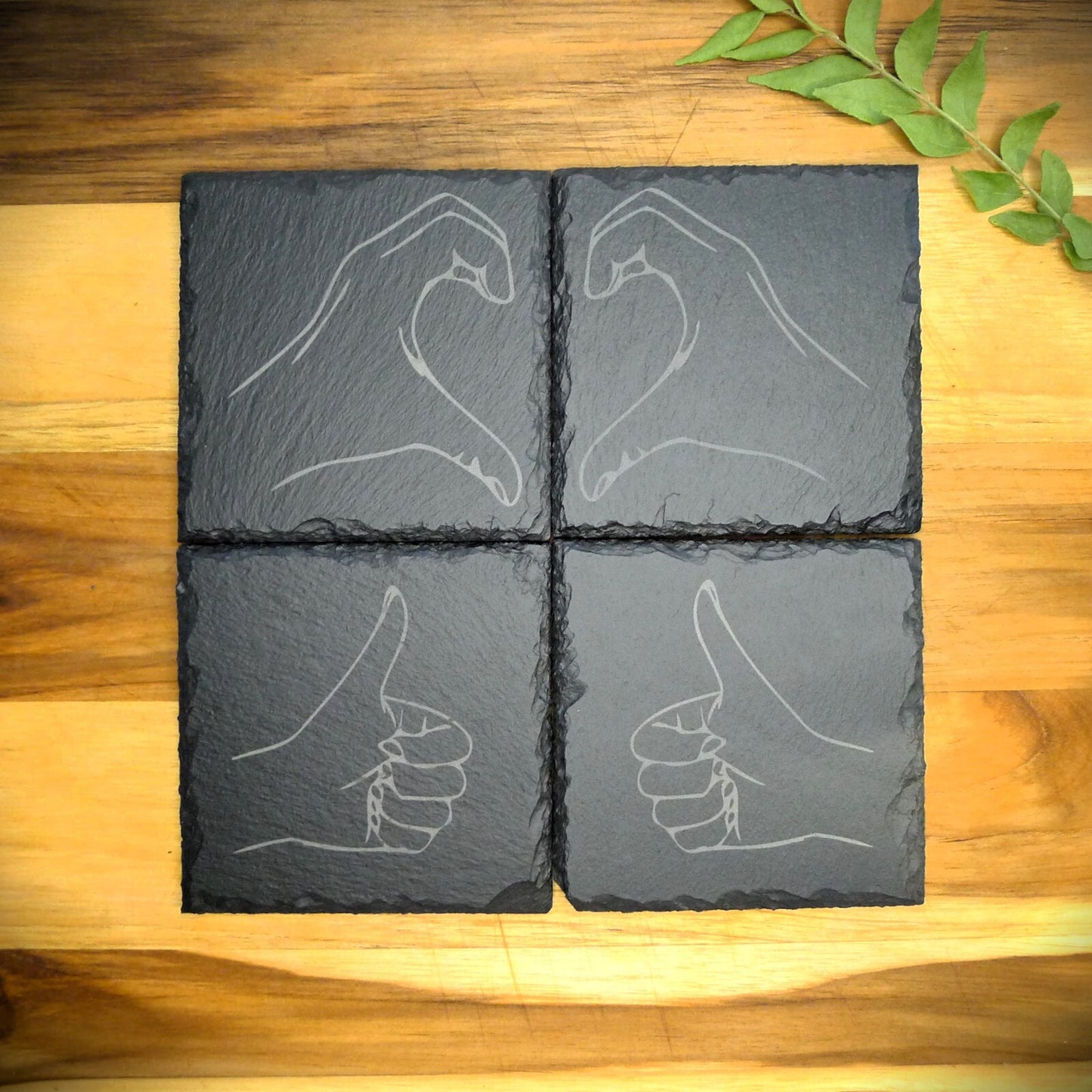 Friendzone Slate Coaster Set – Brand New Laser Engraved Hand Made Home Decor