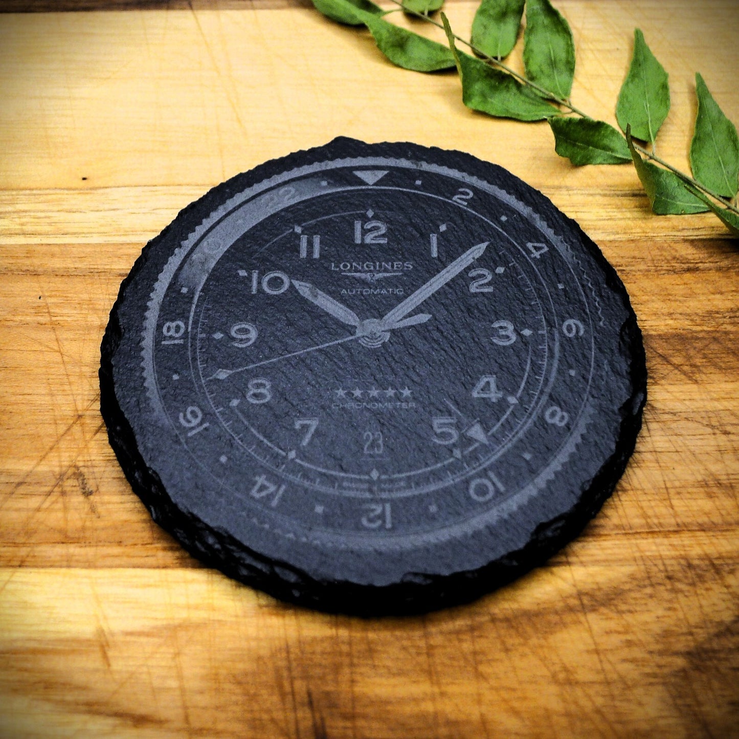 Longines Spirit Zulu Time Slate Coaster Brand New Hand Made Laser Engraved