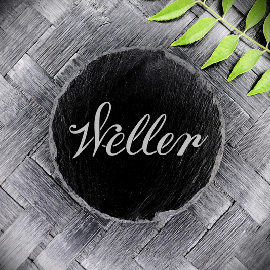 Weller Bourbon Whiskey Slate Coaster Brand New Handcrafted Laser Engraved Round