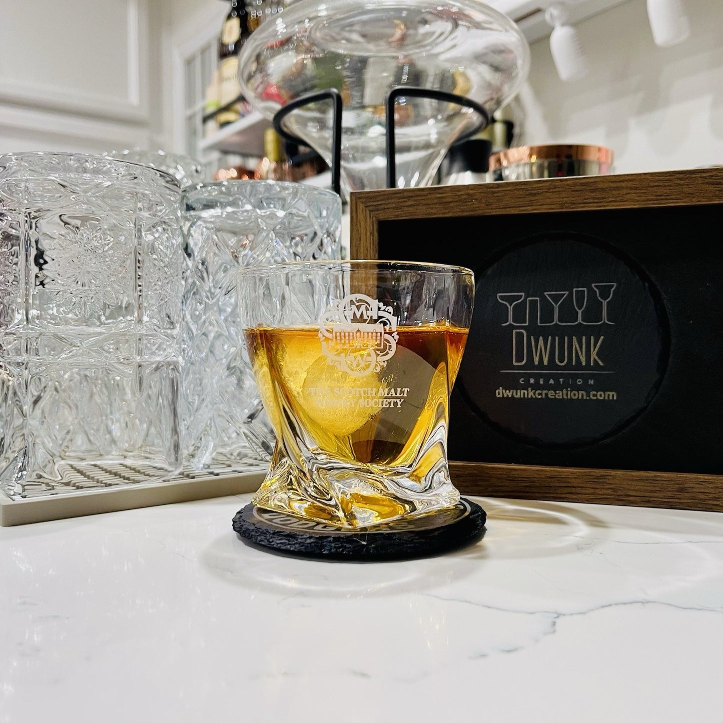 Custom Engraved The Scotch Malt Whisky Society Whiskey Glass – 10 oz Twisted