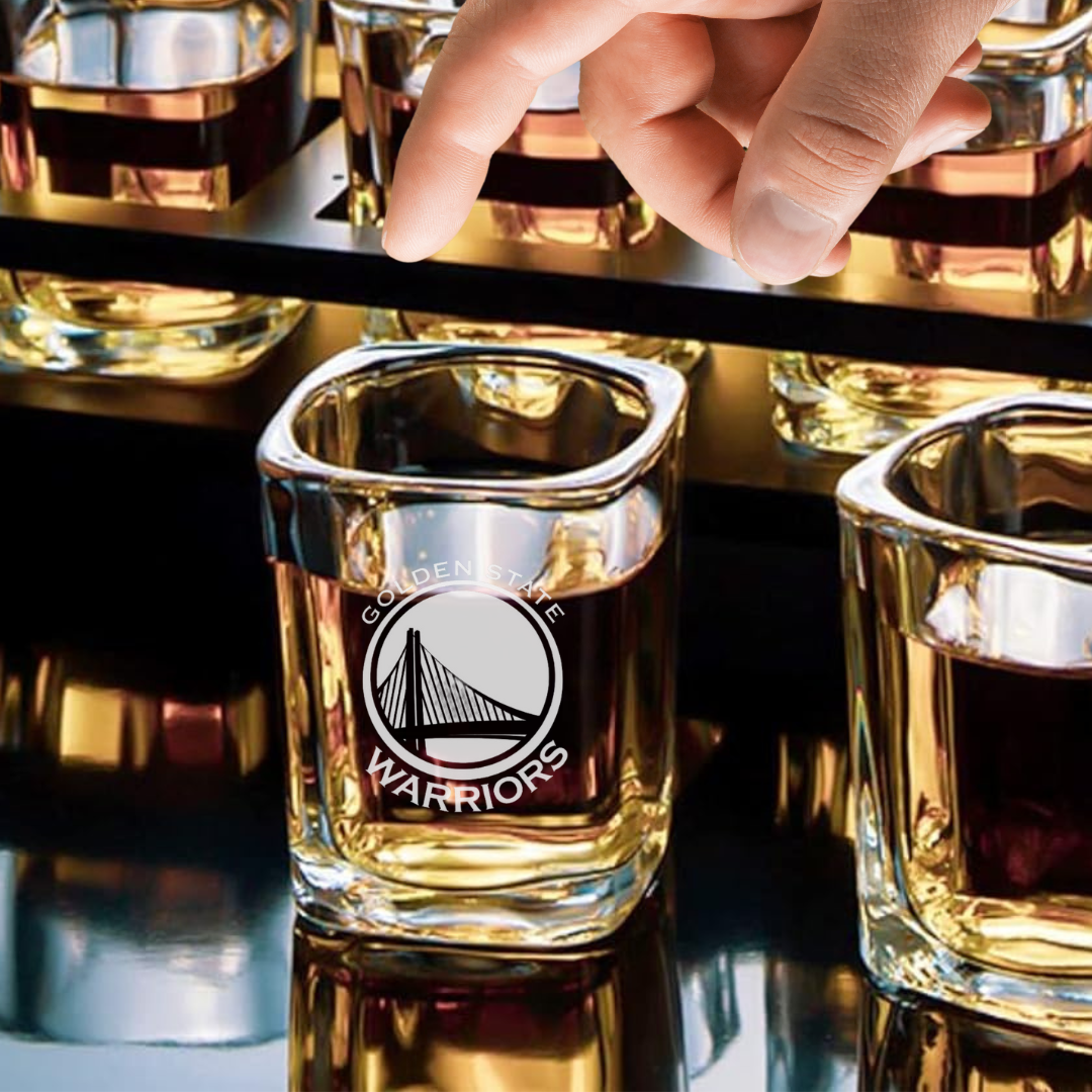 Custom Engraved Golden State Warriors Shot Glass – 2.2 oz Square Shot Glass New