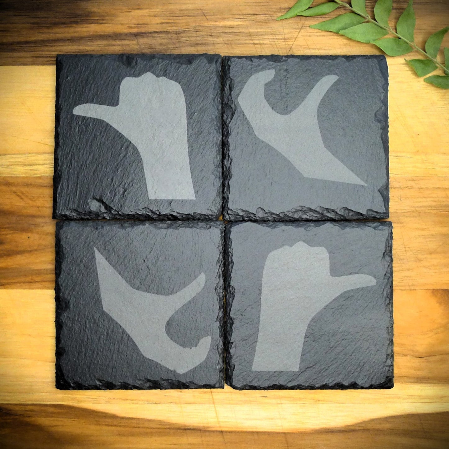 Friendzone Slate Coaster Set – Brand New Laser Engraved Hand Made Home Decor