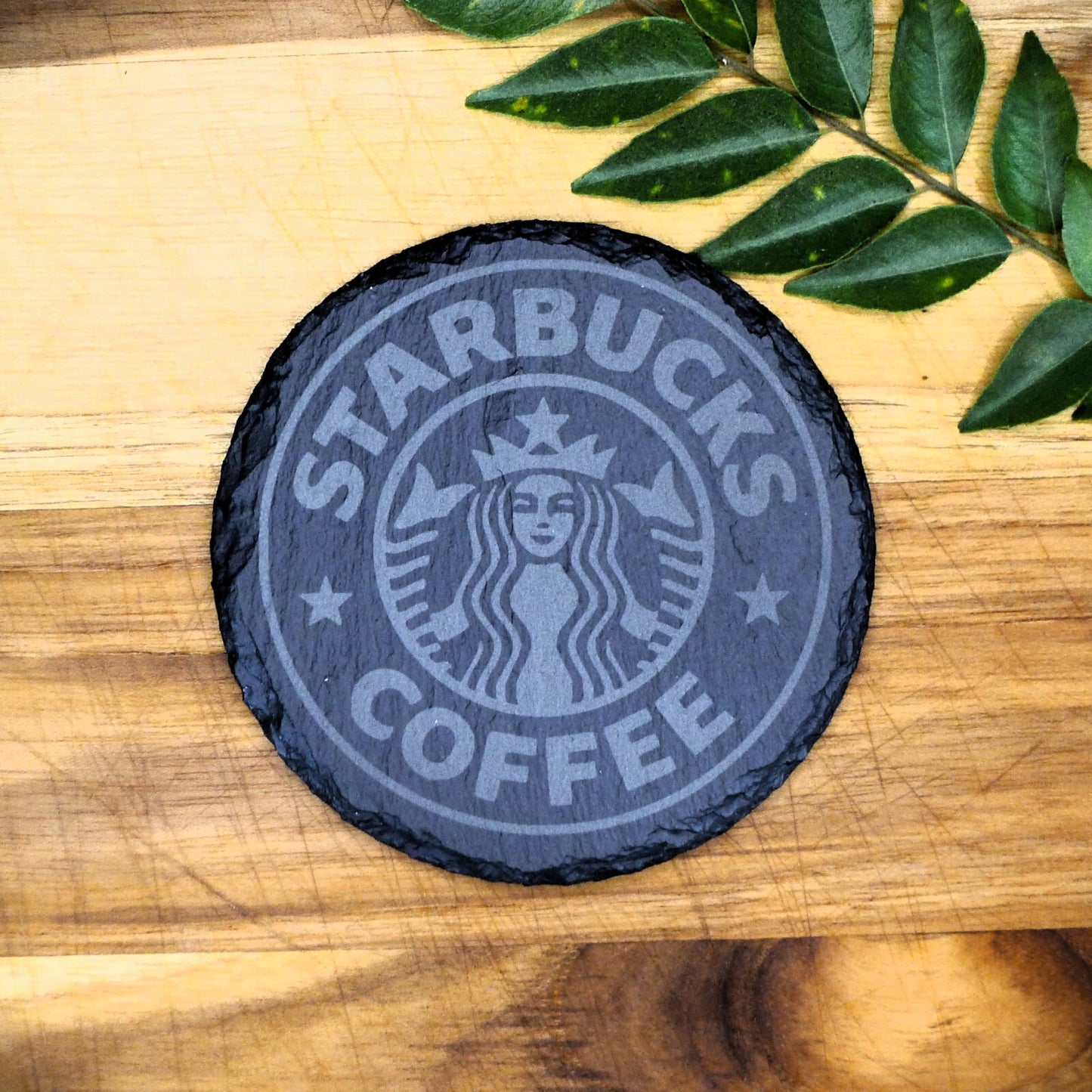 Starbucks Siren Slate Coaster Set - Brand New Laser Engraved Hand Made Fan Art